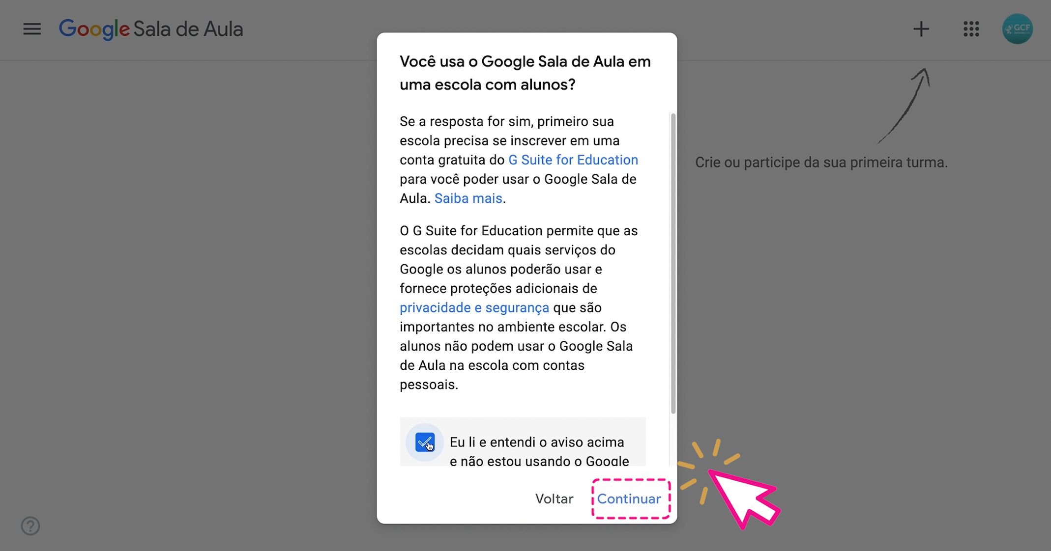 Como criar uma turma no Google Sala de Aula imagem 3